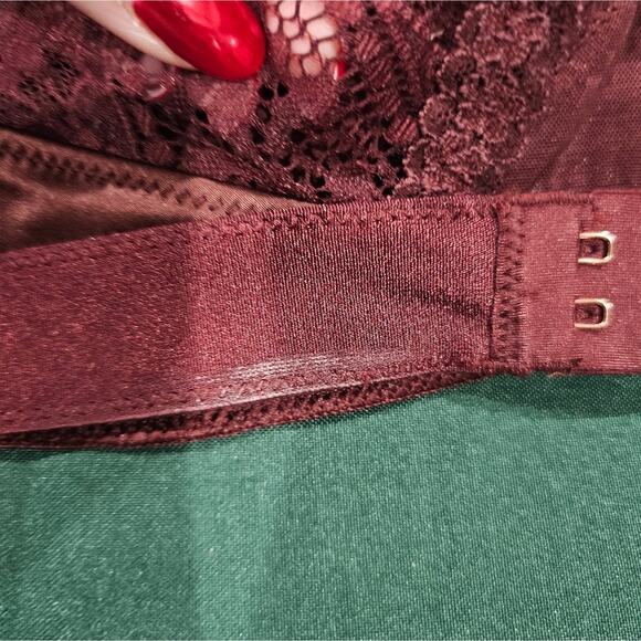 NWT Aerie Real Power Wireless PushUp Paisley Lace Bra Royal Berry - Picture 7 of 12